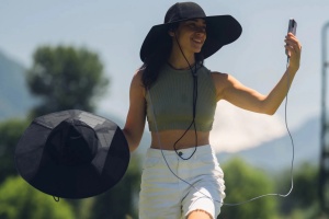 Solarni klobuk za polnjenje telefona na poti
