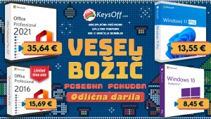 Ugodna božična darila: doživljenjski Microsoft Office za 15 € in Windows 11 Pro za 10 € na Keysoffu